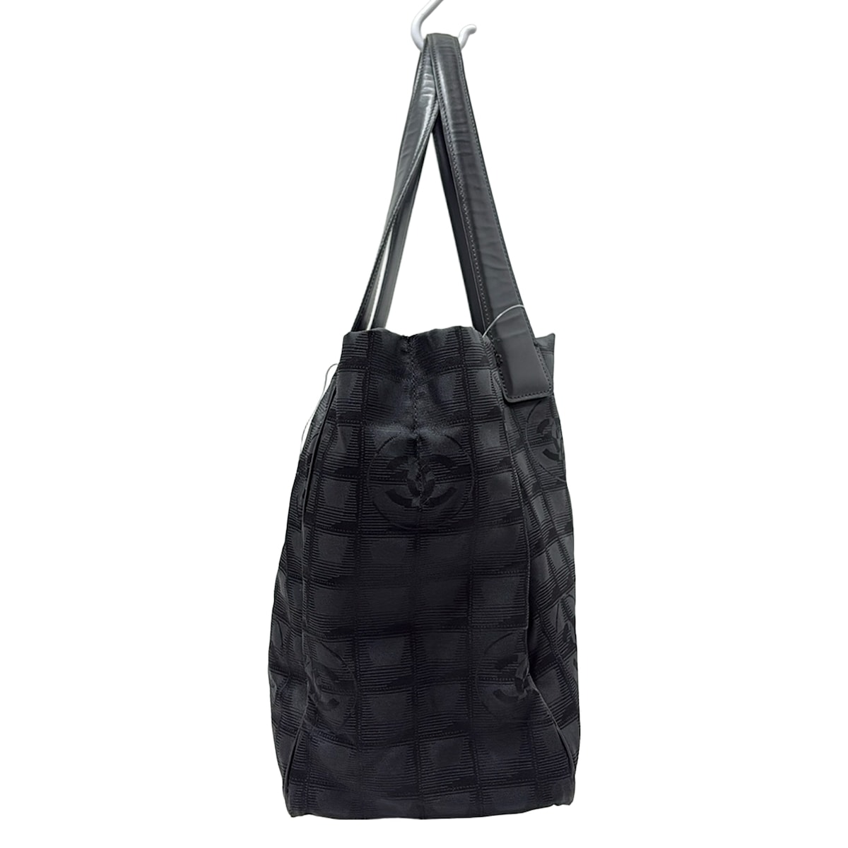 シャネル/トートバッグ/ニュートラベルライントートMM/黒/ナイロン