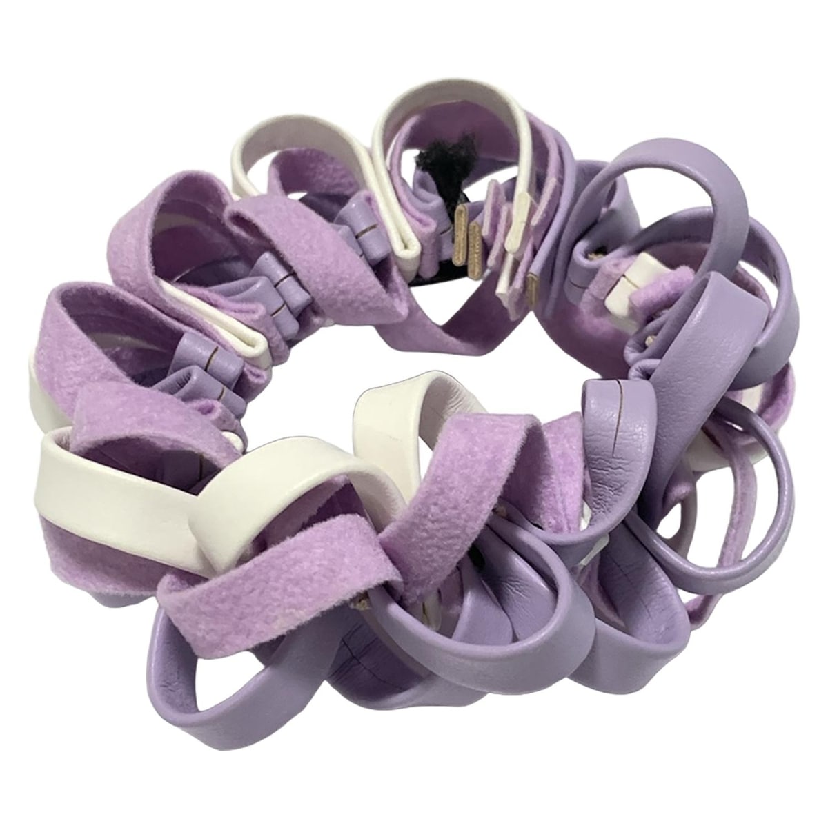 acca(アッカ) アクセサリー - レザー ライトパープル×白 ヘアゴム