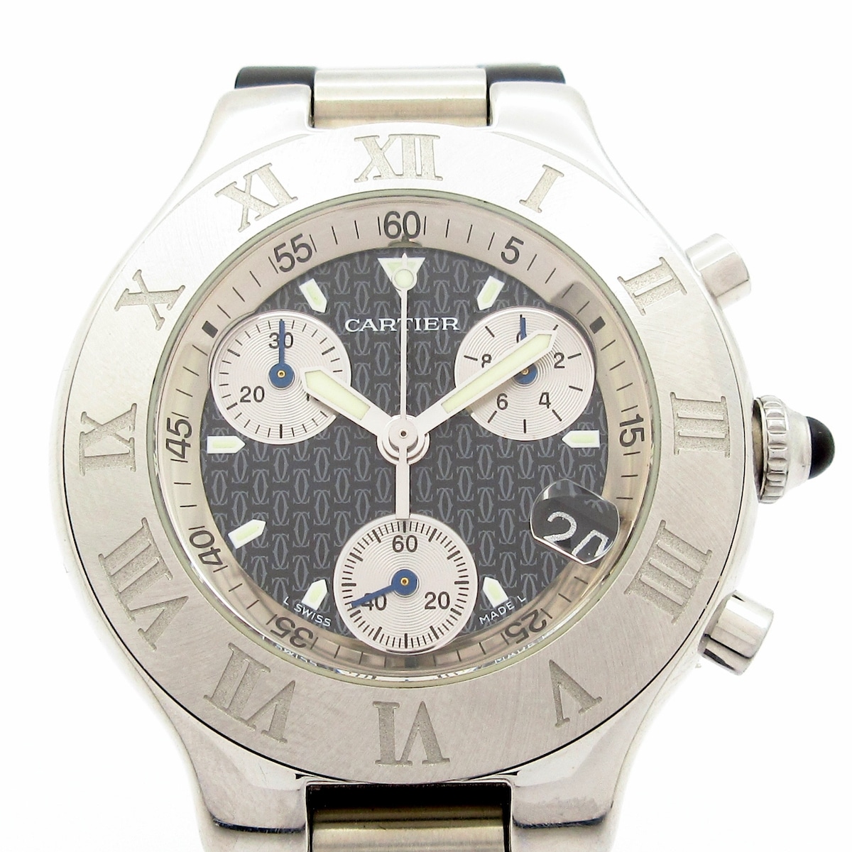 カルティエ 腕時計 マスト21クロノスカフLM W10125U2 メンズ 黒