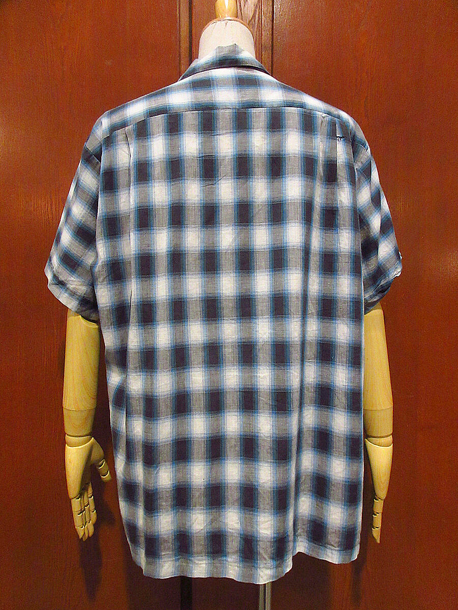 ビンテージ60's○ARROWシャドーチェックコットンループカラー半袖