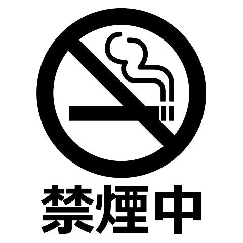 禁煙中（きんえんちゅう/禁煙/進行形/今/現在/文字/言葉） Tシャツを