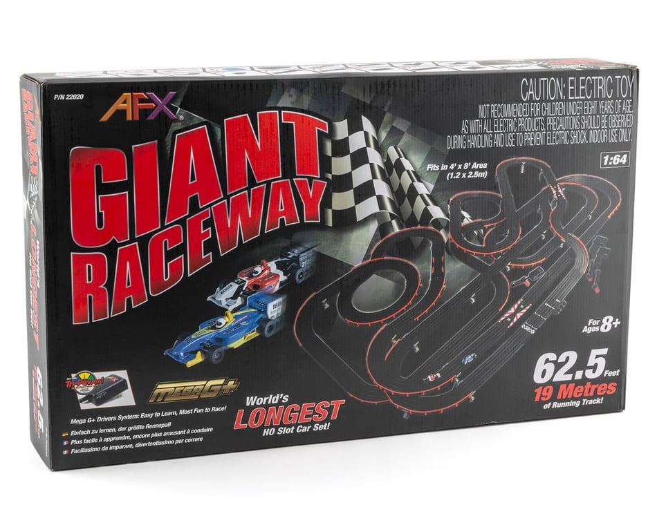 SCRATCH & DENT: AFX Mega G+ Giant Raceway HO Slot Car Set w/Two