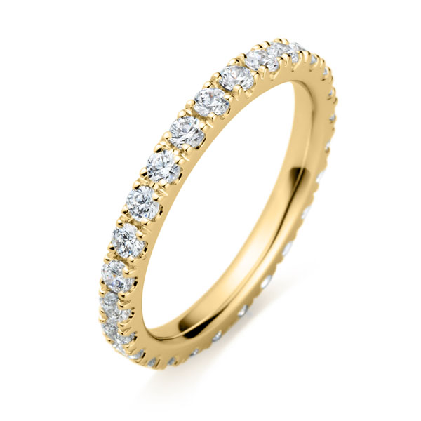 K18YG スクエア ダイヤモンド フルエタニティ リング 2.3mm 14-15