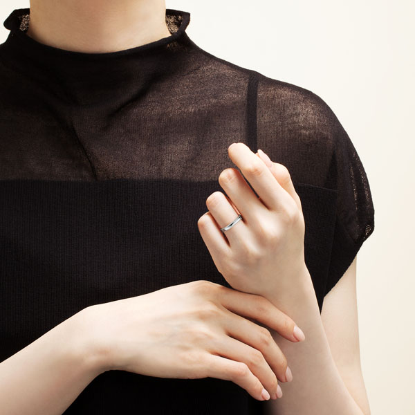 PT950 オーバル リング ミルグレイン 3.0mm 20.5-24｜結婚指輪