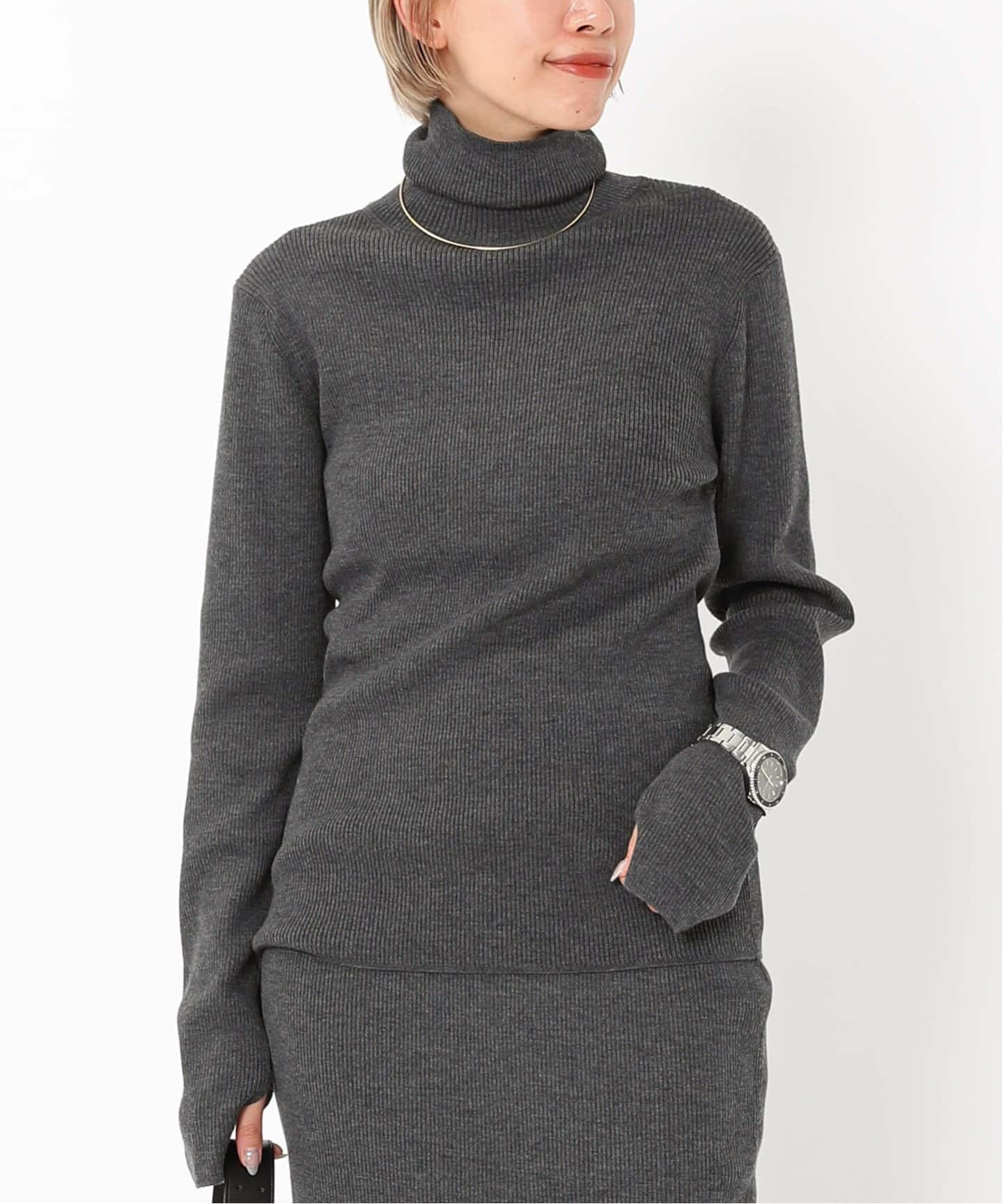 ウールリブタートルネックプルオーバー（ニット／セーター）｜AP