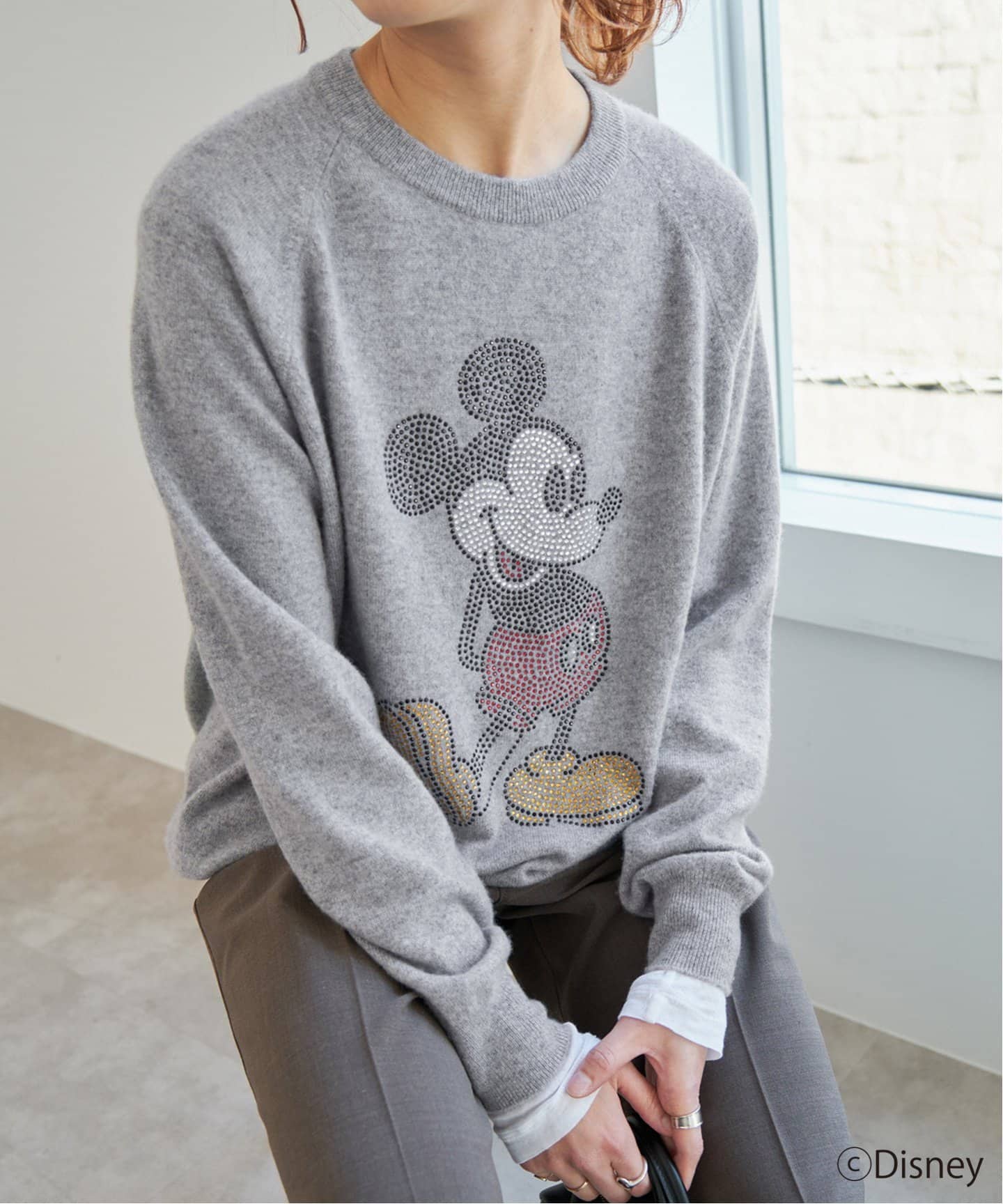 ミッキーマウス /カシミヤ ラインストーンニット（ニット／セーター