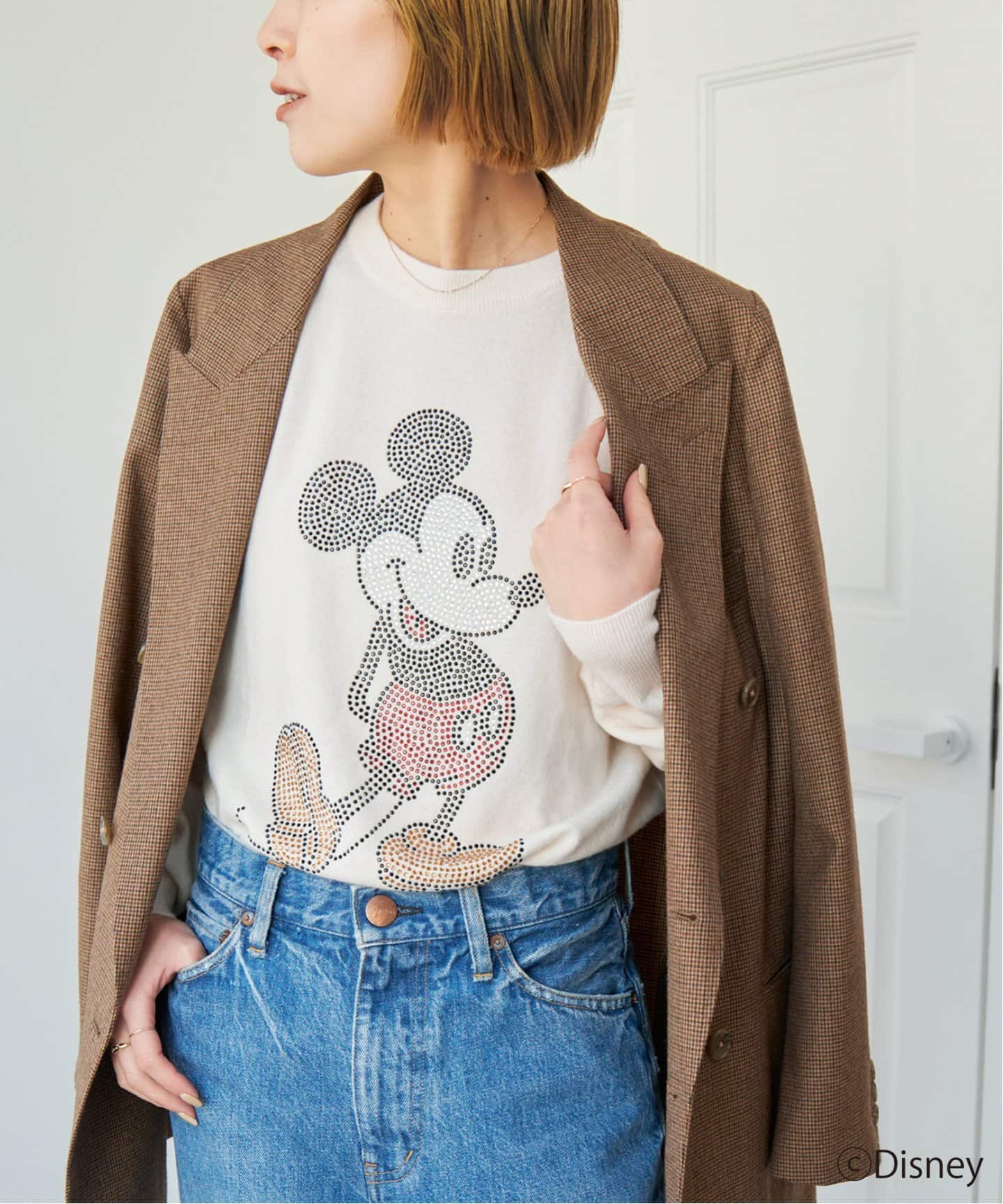 ミッキーマウス /カシミヤ ラインストーンニット（ニット／セーター
