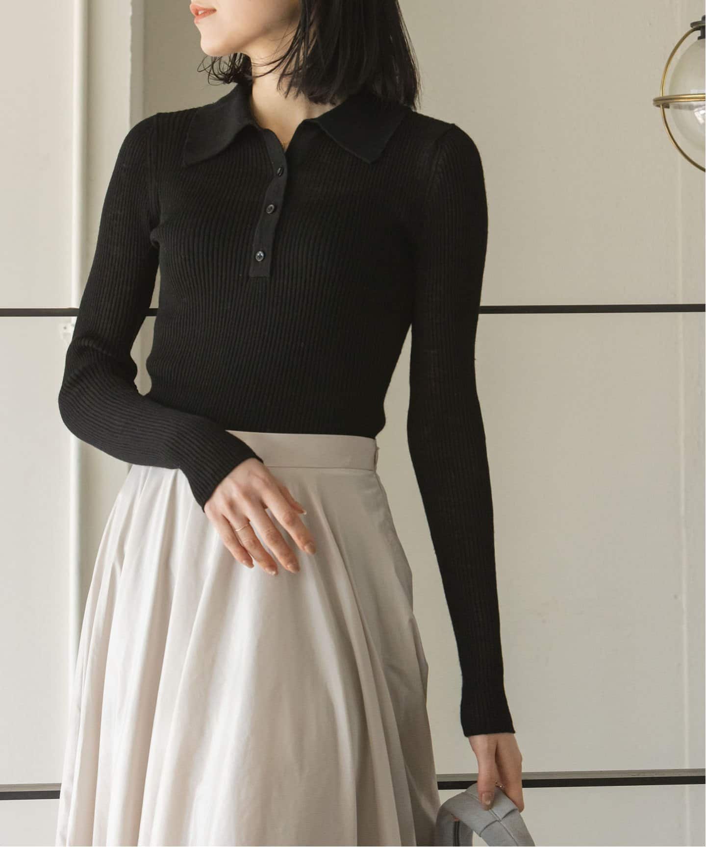 追加》アルパカミックスシアーポロニット（ニット／セーター）｜NOBLE