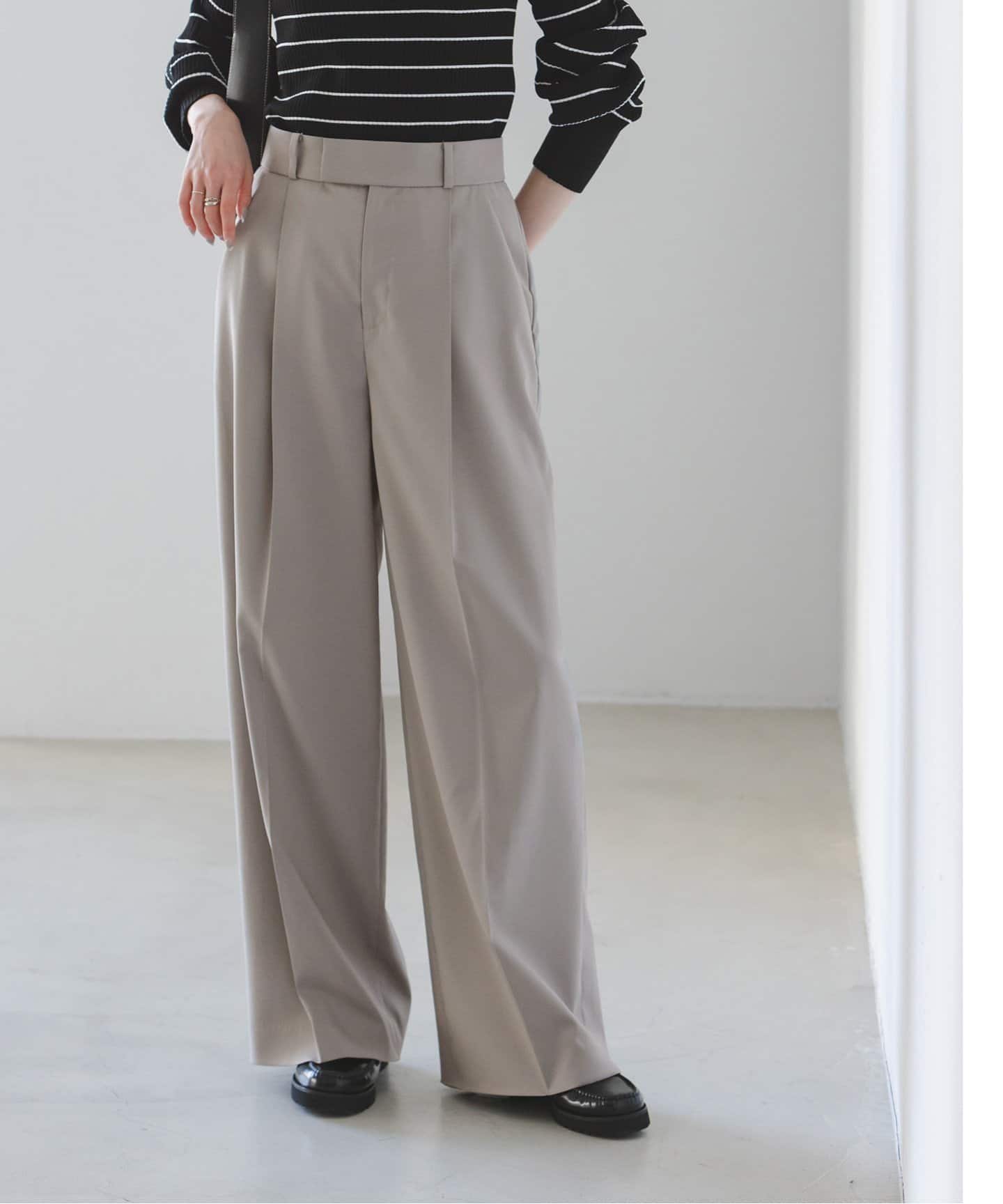 追加》エステルツイルストレッチスラックスパンツ（スラックス