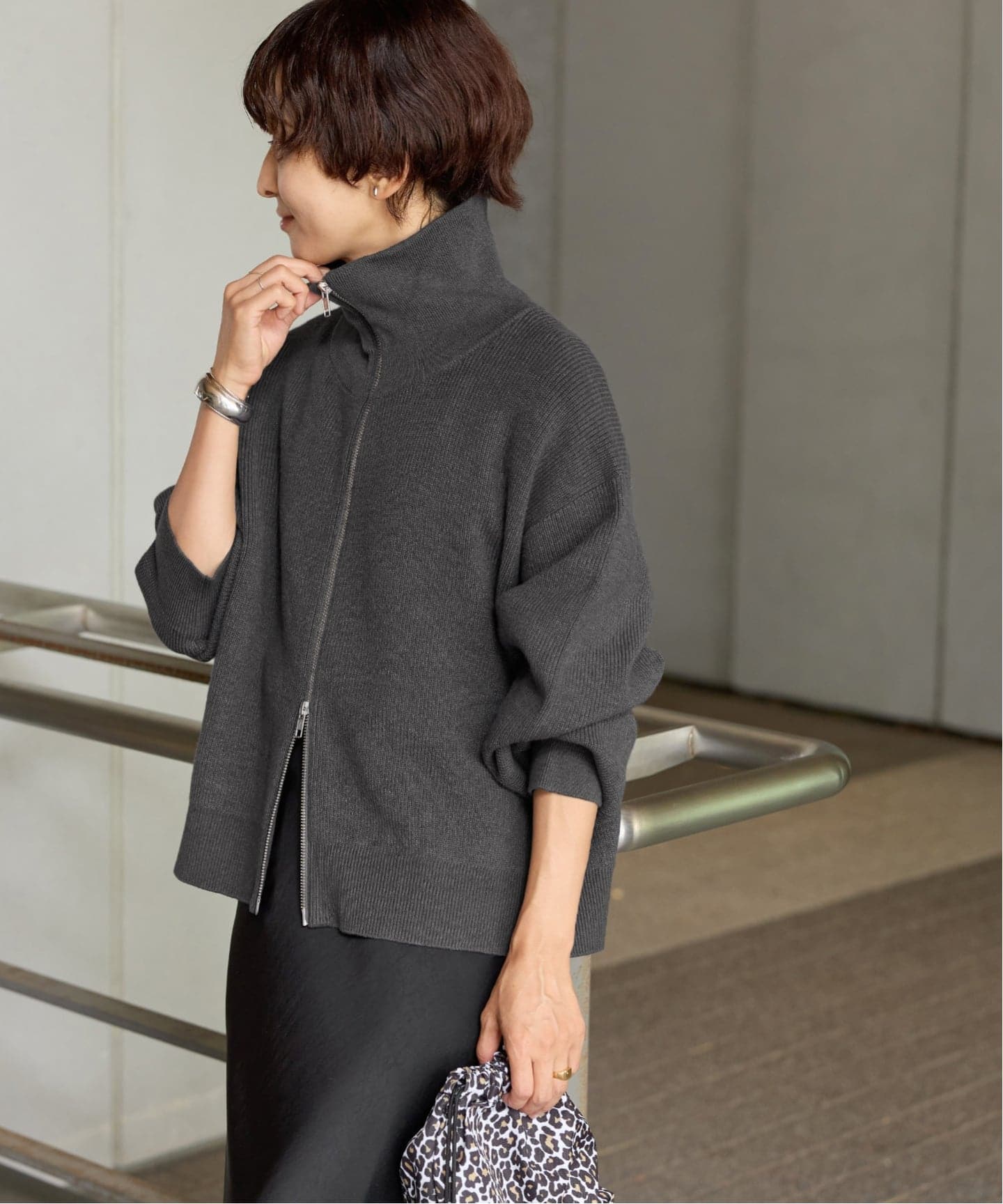 WEB限定追加2》ダブルジップニットカーディガン（カーディガン