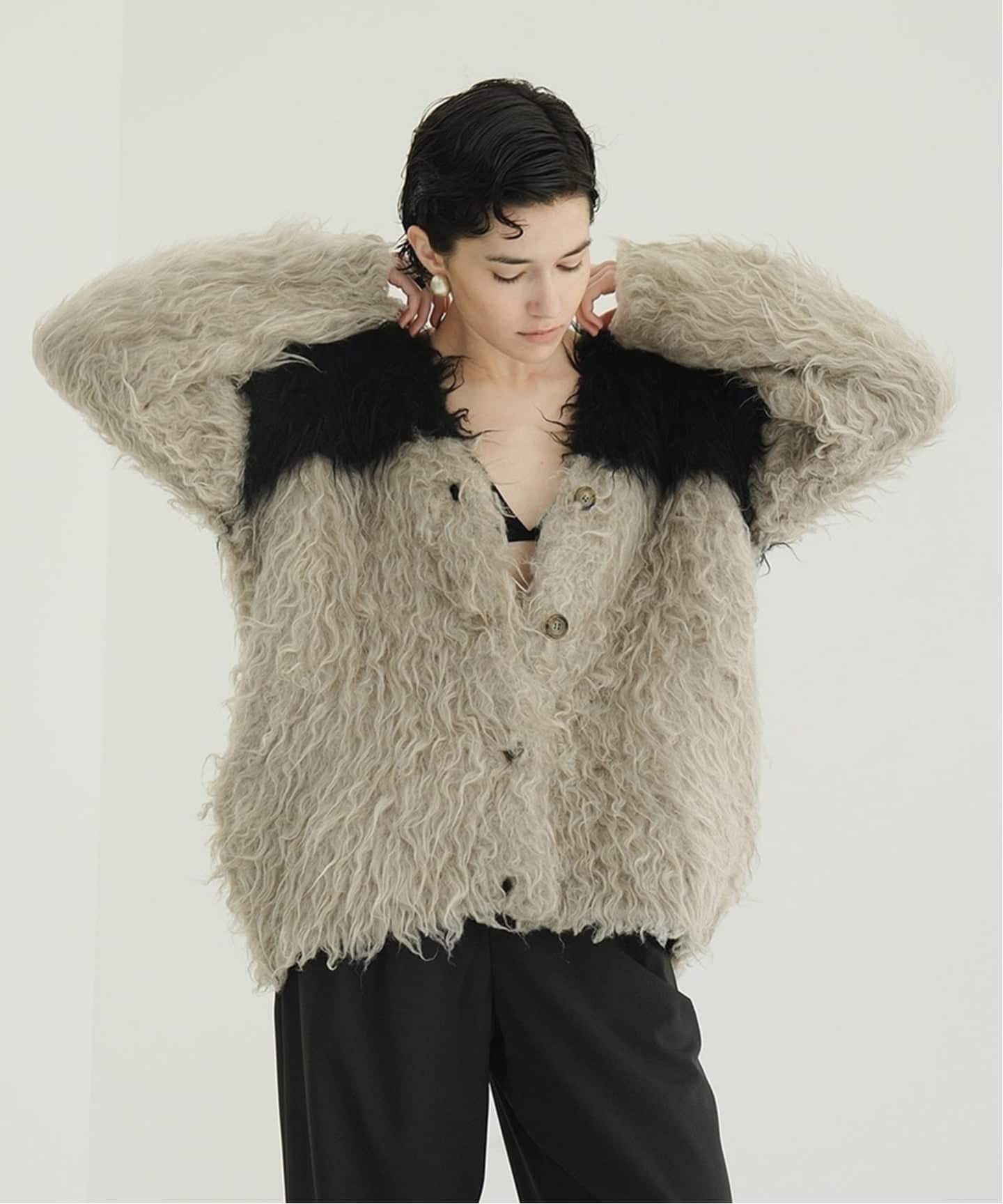 CLANE BI COLOR SHAGGY KNIT CARDIGAN（ニット／セーター）｜BOICE