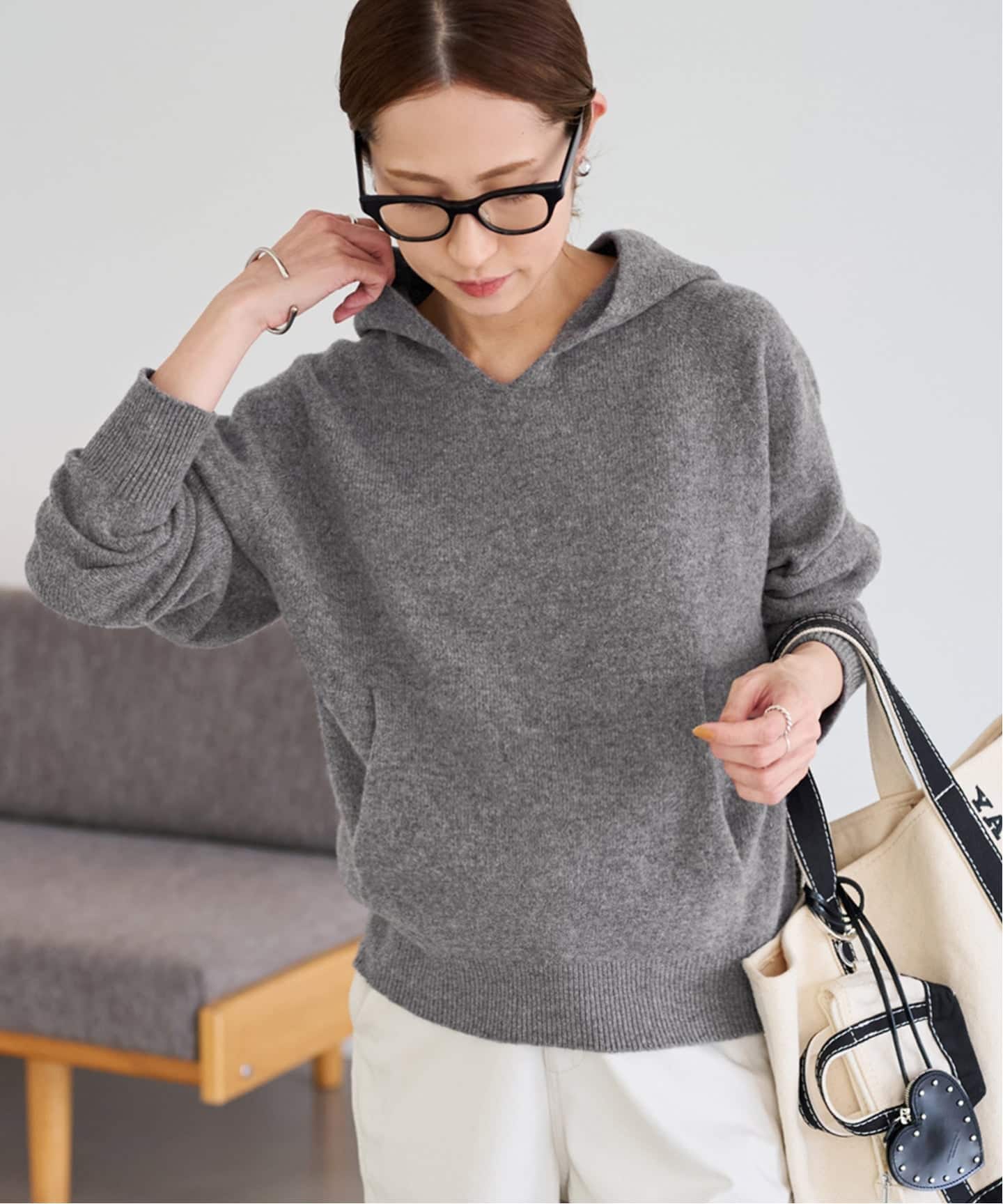 ≪追加≫圧縮ウールフードプルオーバー（ニット／セーター