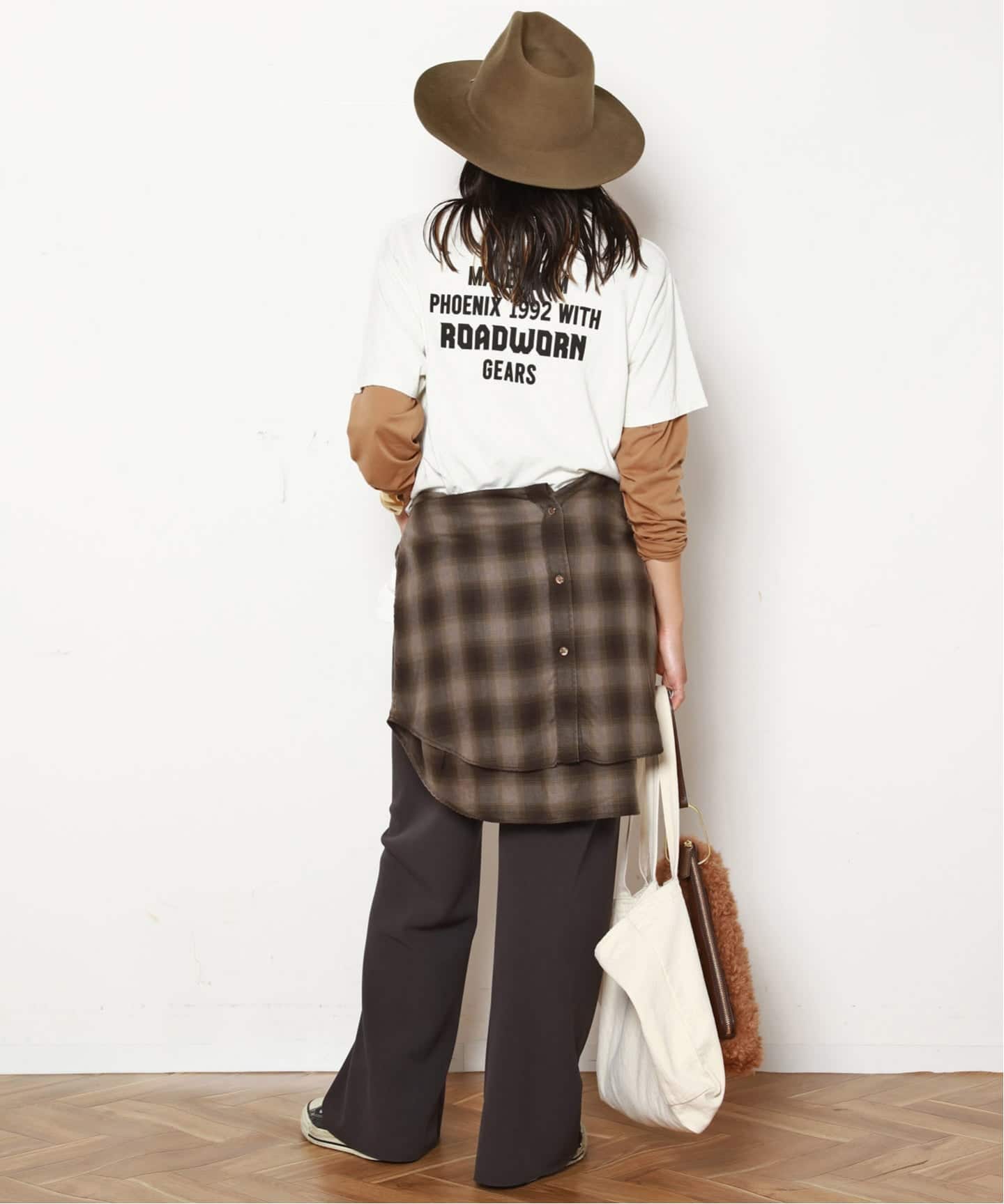 エラスティックパンツ(ブラウン)（スラックス）｜AP STUDIO（エーピー