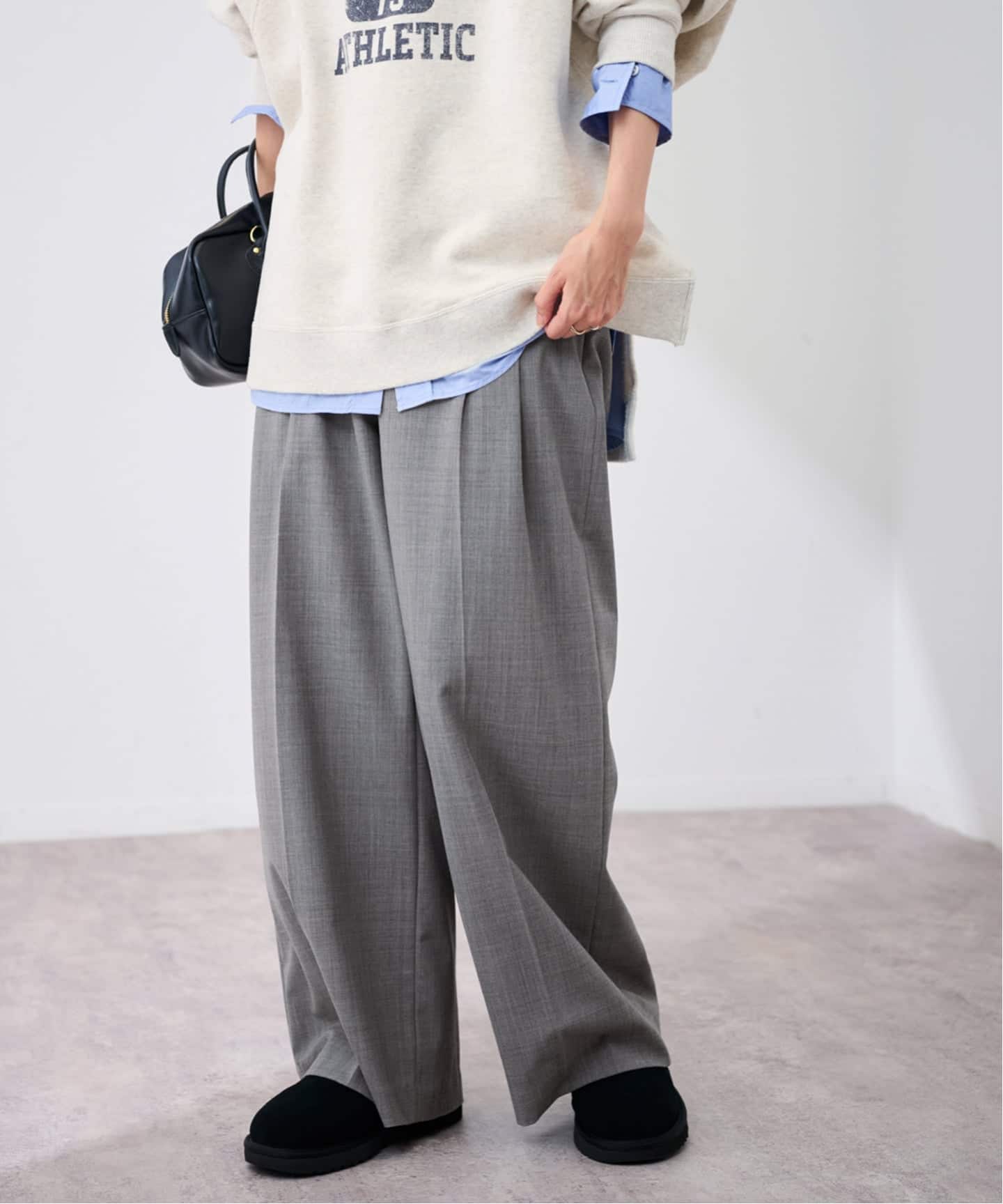 ≪WEB限定追加≫ウォッシャブルTWタックワイドパンツ（スラックス