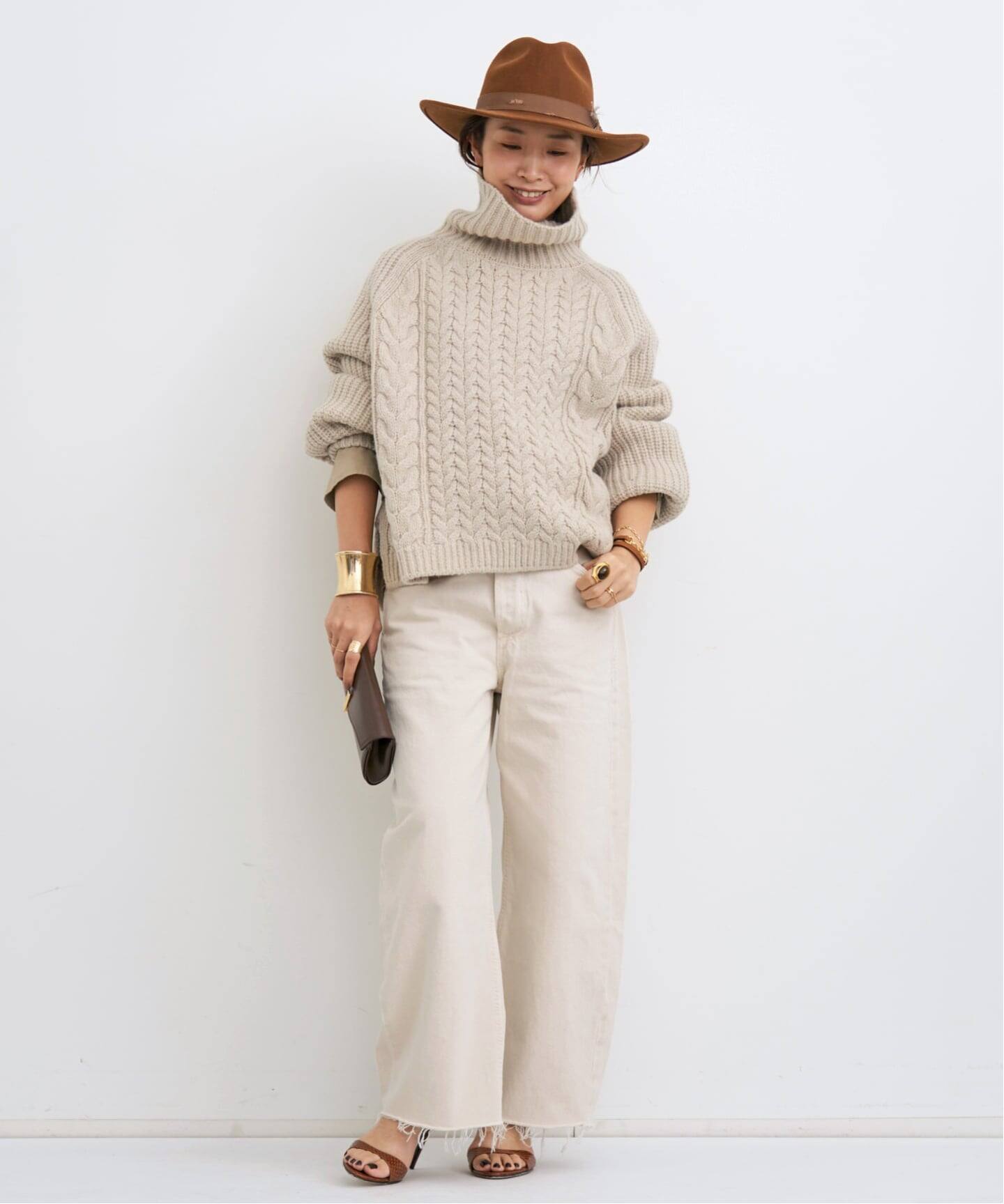 edit & co./エディットアンドコー】 Mixed Cable Aran Sweater（ニット