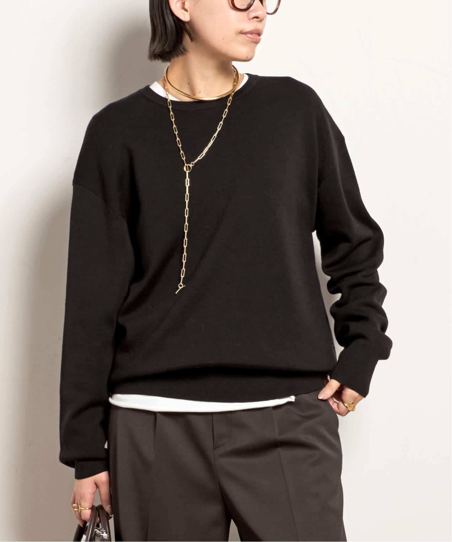 ウォッシャブルウールクルーネックプルオーバー（ニット／セーター