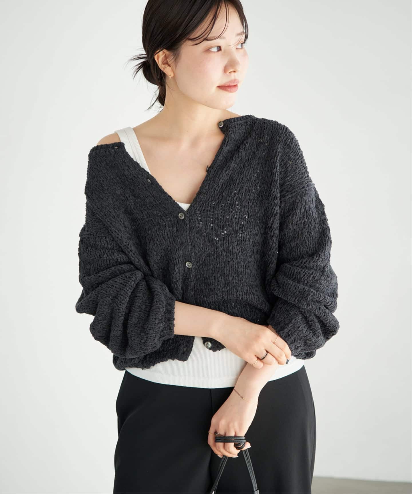 追加予約》Fringe yarn カーディガン 2（カーディガン）｜Plage