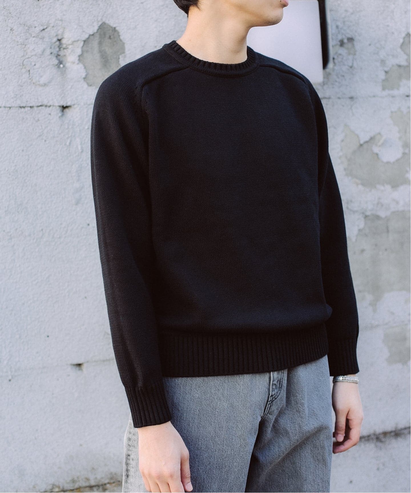 LE / エルイー】 cotton crew knit/ニット（ニット／セーター）｜L