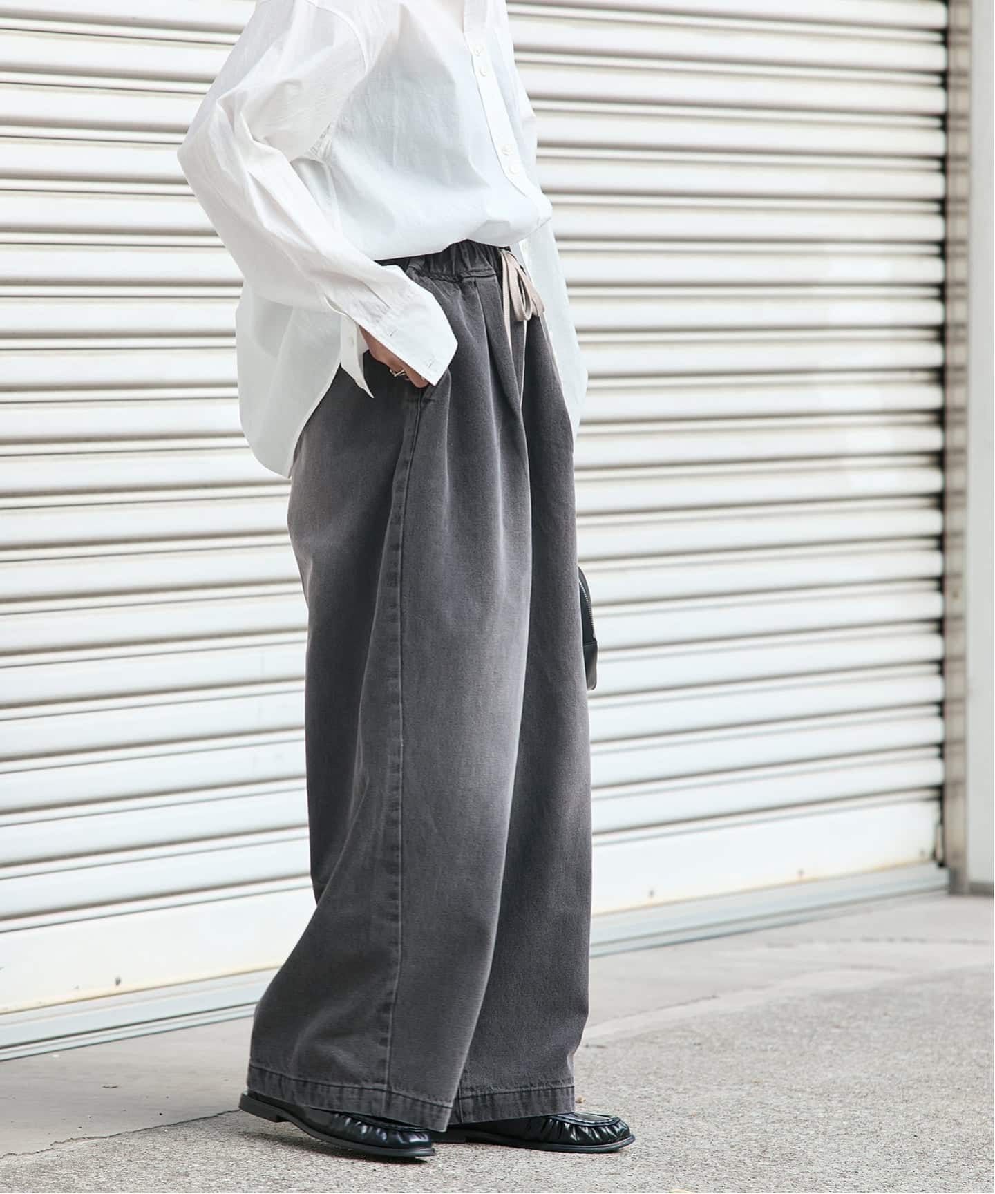 追加》イージーデニムワイドパンツ（デニムパンツ・ジーンズ