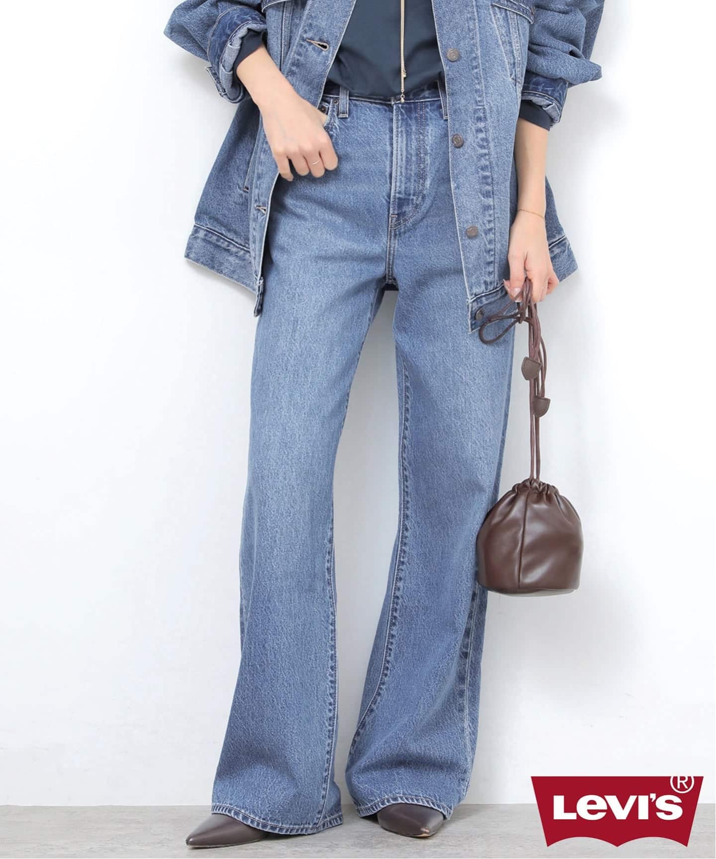 26SS新作］別注【LEVI'S】RIBCAGE WIDE LEG：デニム（デニムパンツ