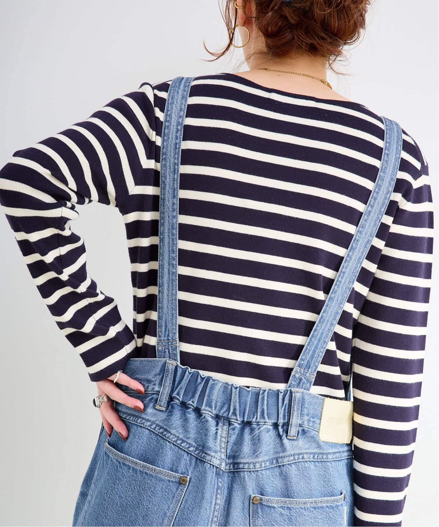追加3予約》【WEB限定】DU JOUR/デュ ジュール V NECK JEAN SALOPETTE