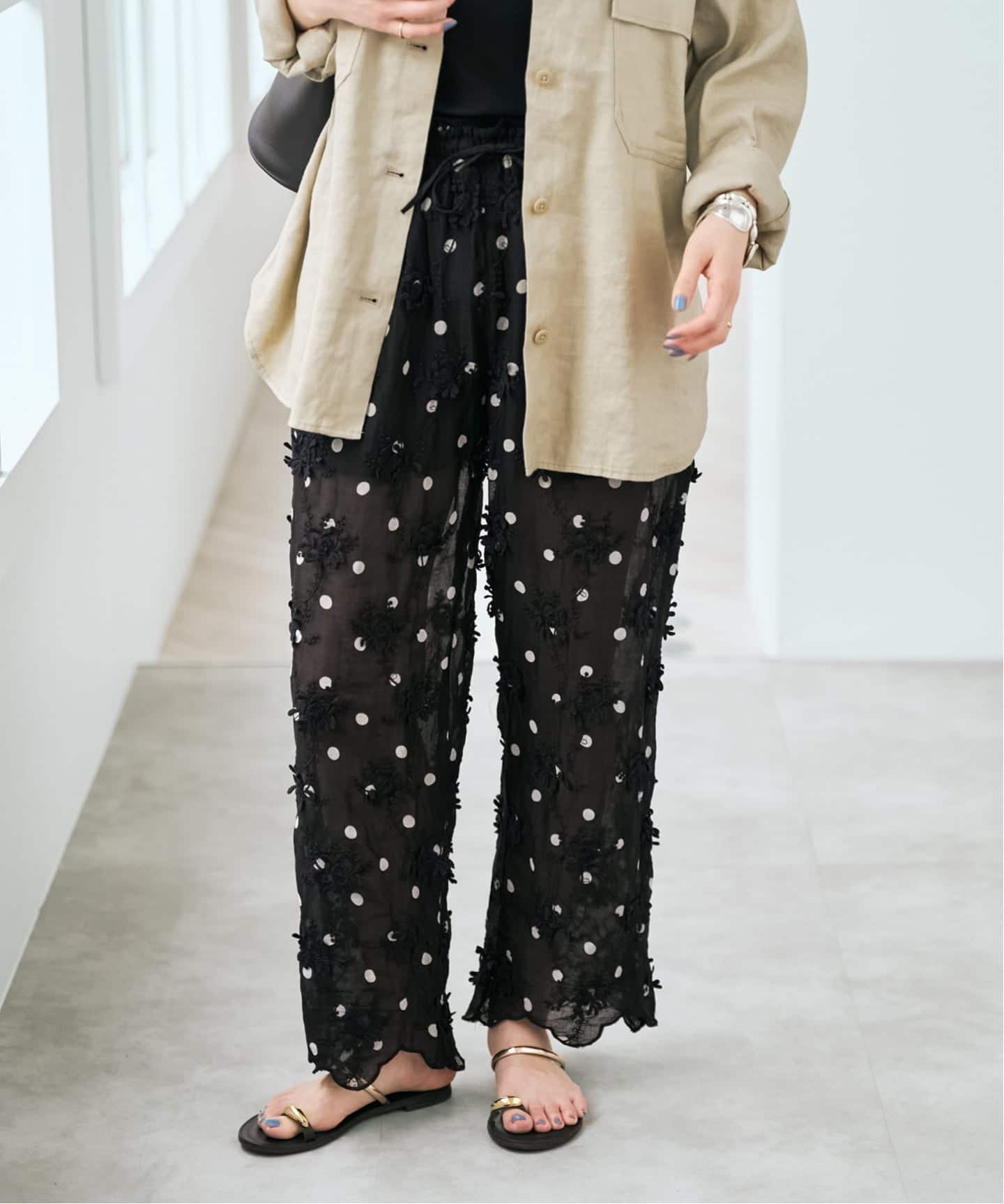 追加予約》crinkle crinkle crinkle 3D embroidery dot pants（その他