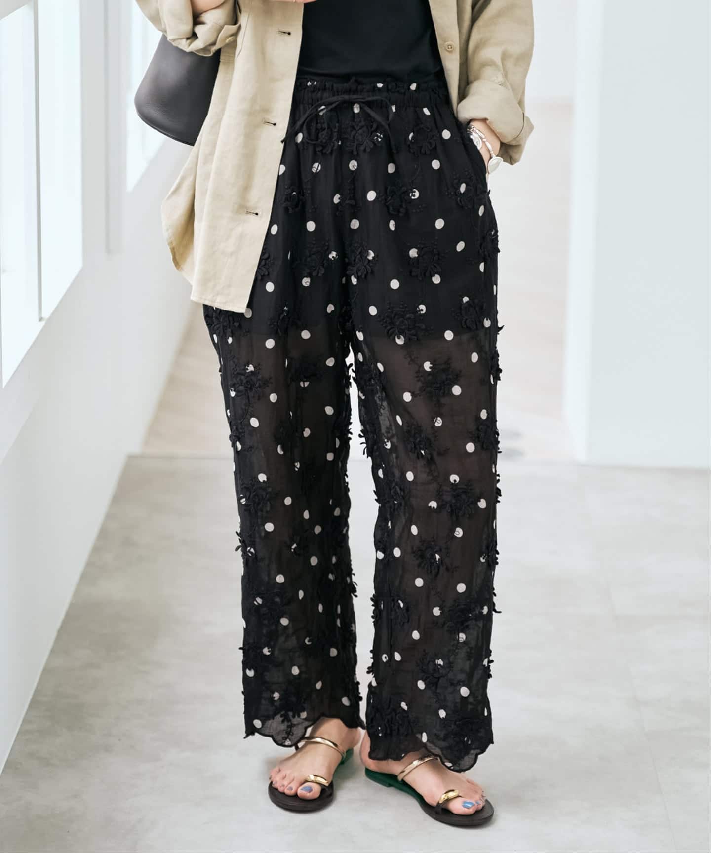 追加予約》crinkle crinkle crinkle 3D embroidery dot pants（その他