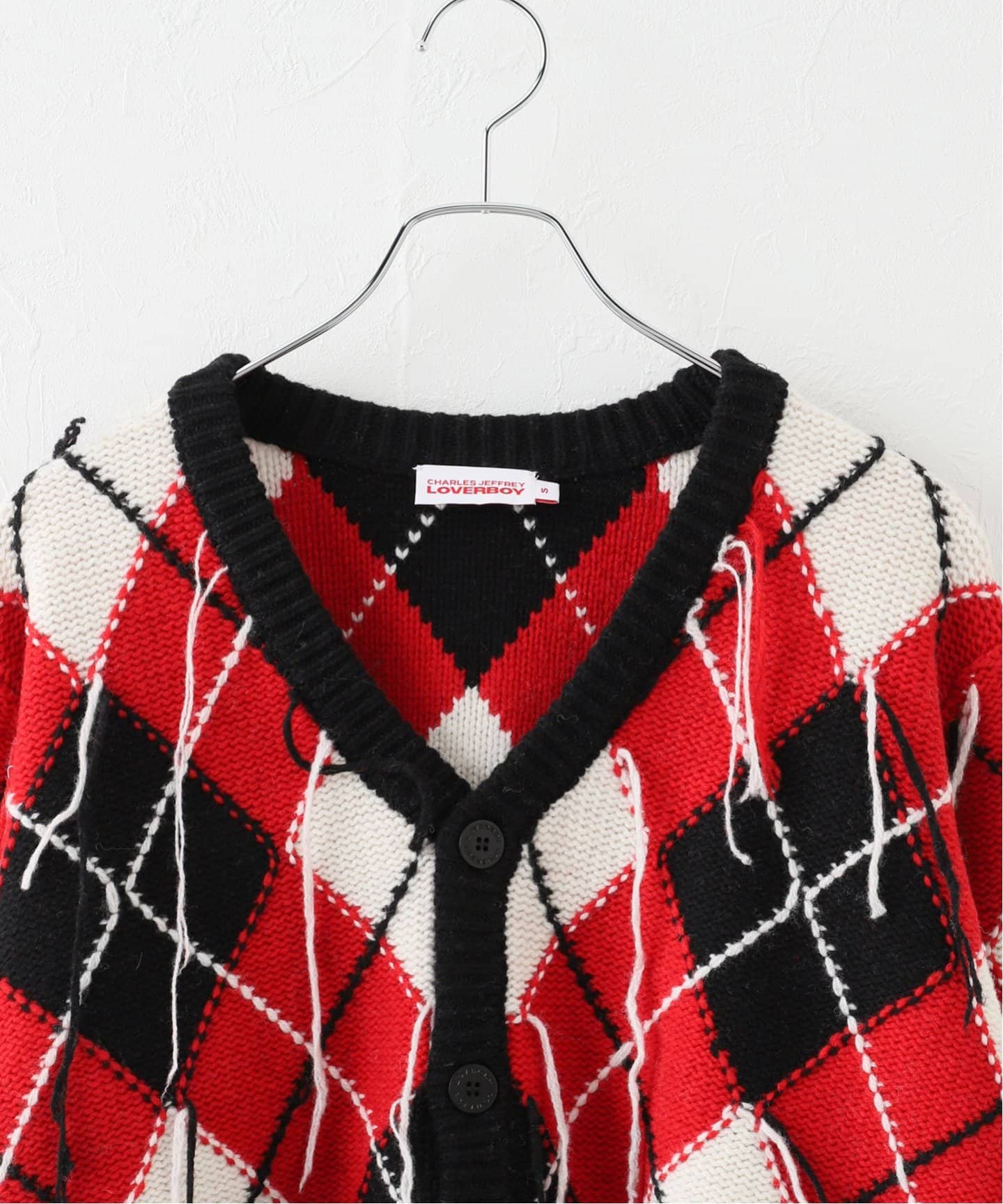 CHARLES JEFFREY LOVERBOY】 Knitted GUDDLE ARGYLE CARDI