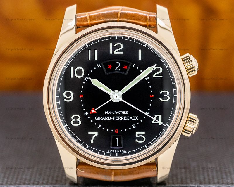 35264) Girard Perregaux Traveller II Rose Gold Black Dial 38MM