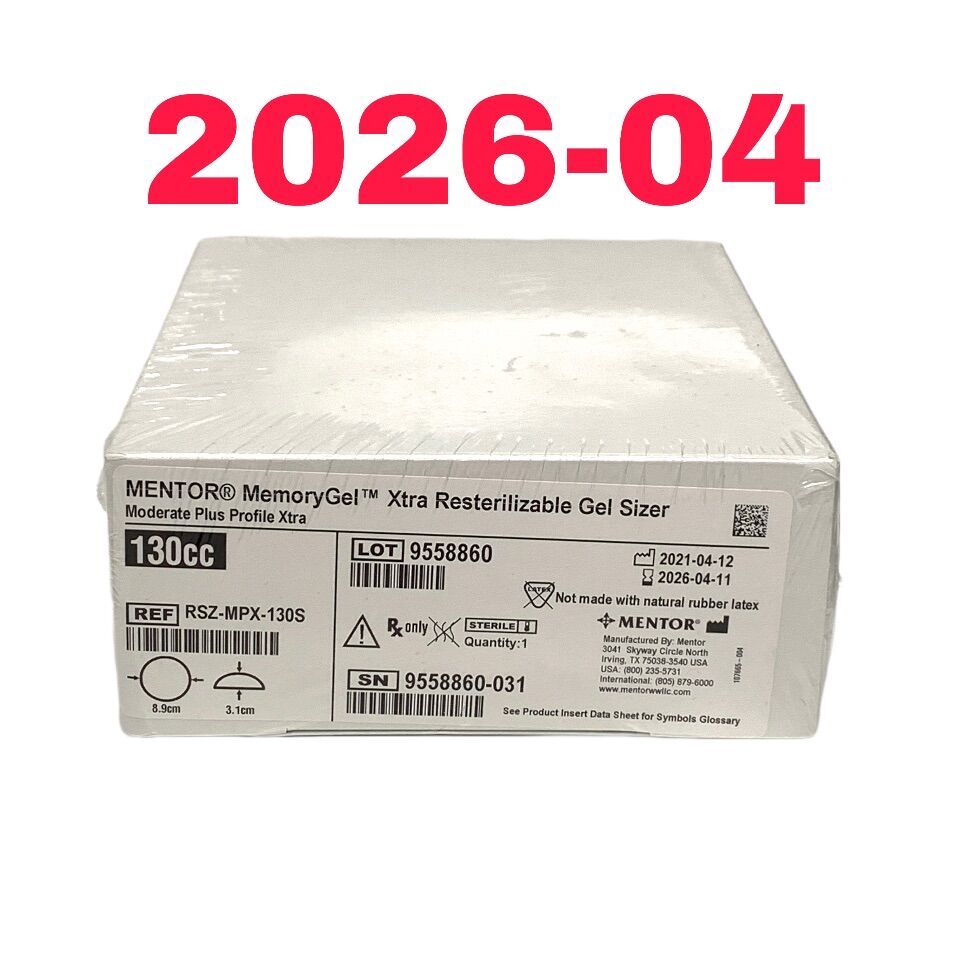 New MENTOR REF RSZ-MPX-130S, MemoryGel Xtra Resterilizable Gel