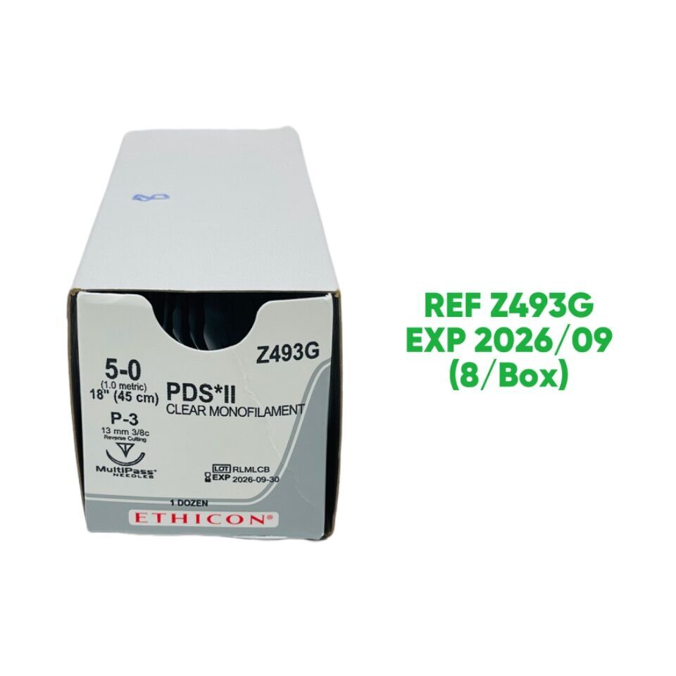 New ETHICON REF Z493G PDS II, 5-0, 18'' , P-3, EXP 2026/09 (8/Box