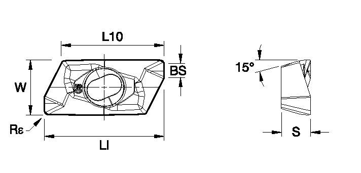 Mill 1-18 Carbide Insert EDCT-F.LDJ Light Machining of Aluminum