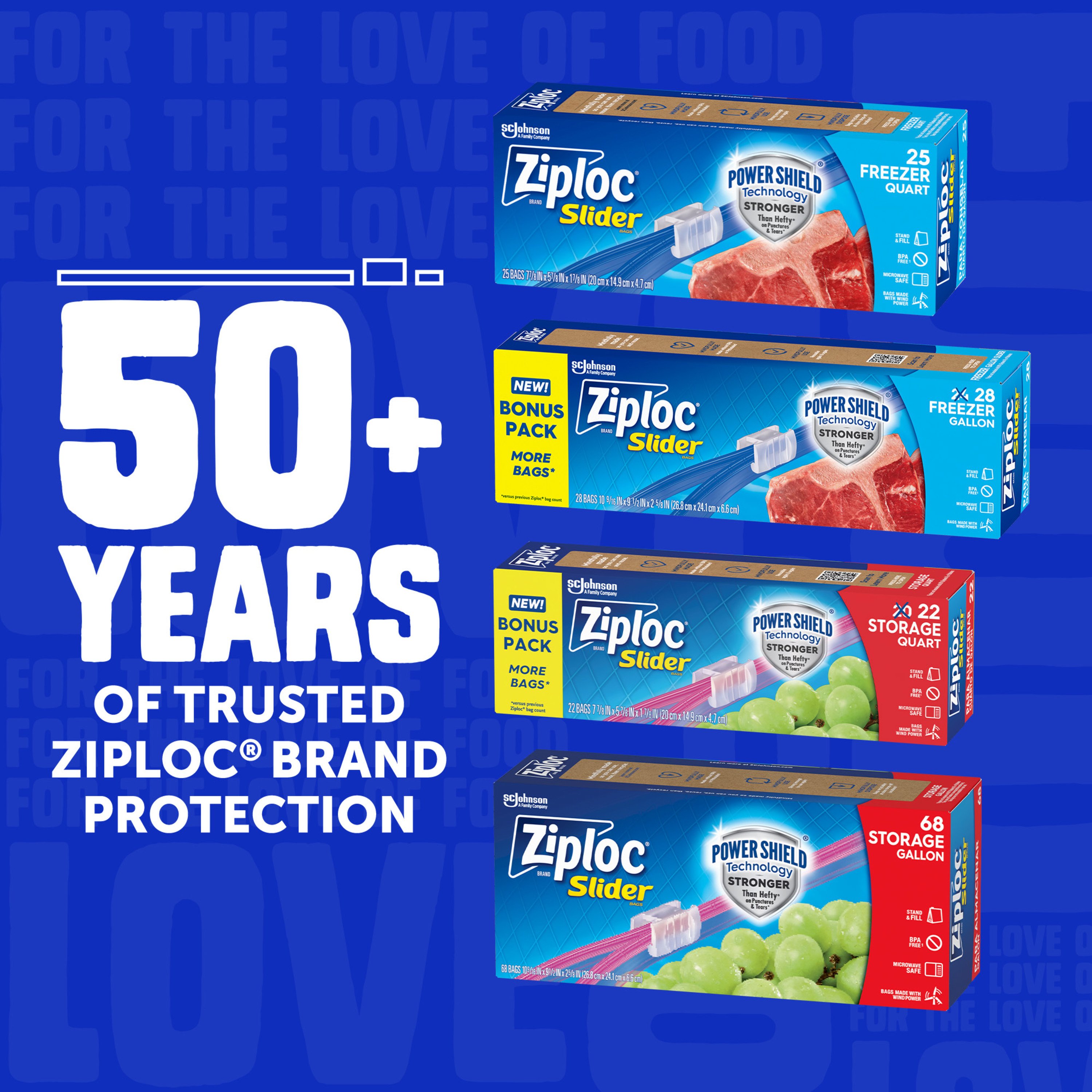 Ziploc Gallon Freezer Slider Bags, Power Shield Technology - Shop