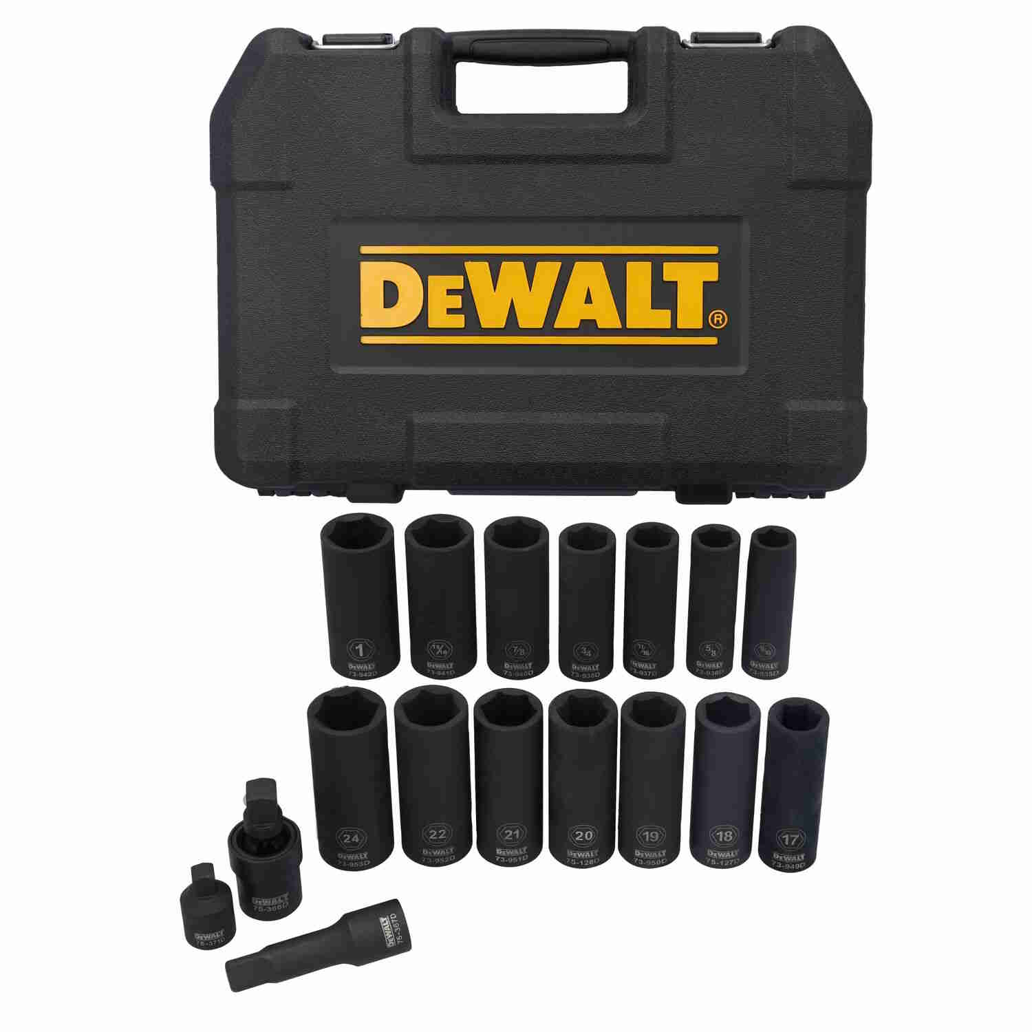 DEWALT DWMT45435 17PC Mixed SAE/MM Deep Impact Socket Set - Jireh