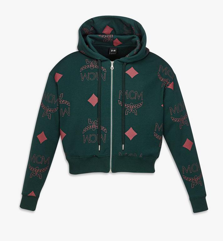 Large PHENOMENON+MCM Monogram Print Cropped Zip Hoodie Green | MCM ®JP