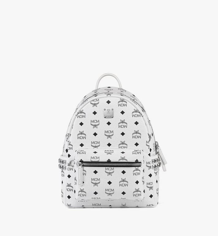Small Stark Side Studs Backpack in Visetos White | MCM ®US