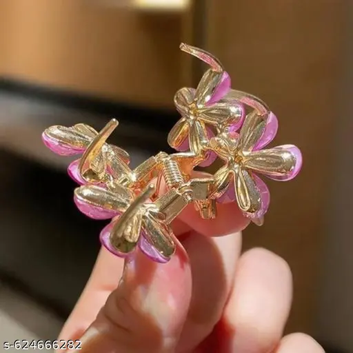 5Pcs Mini Claw for Women Rhinestones Hair Stapler Small Hair