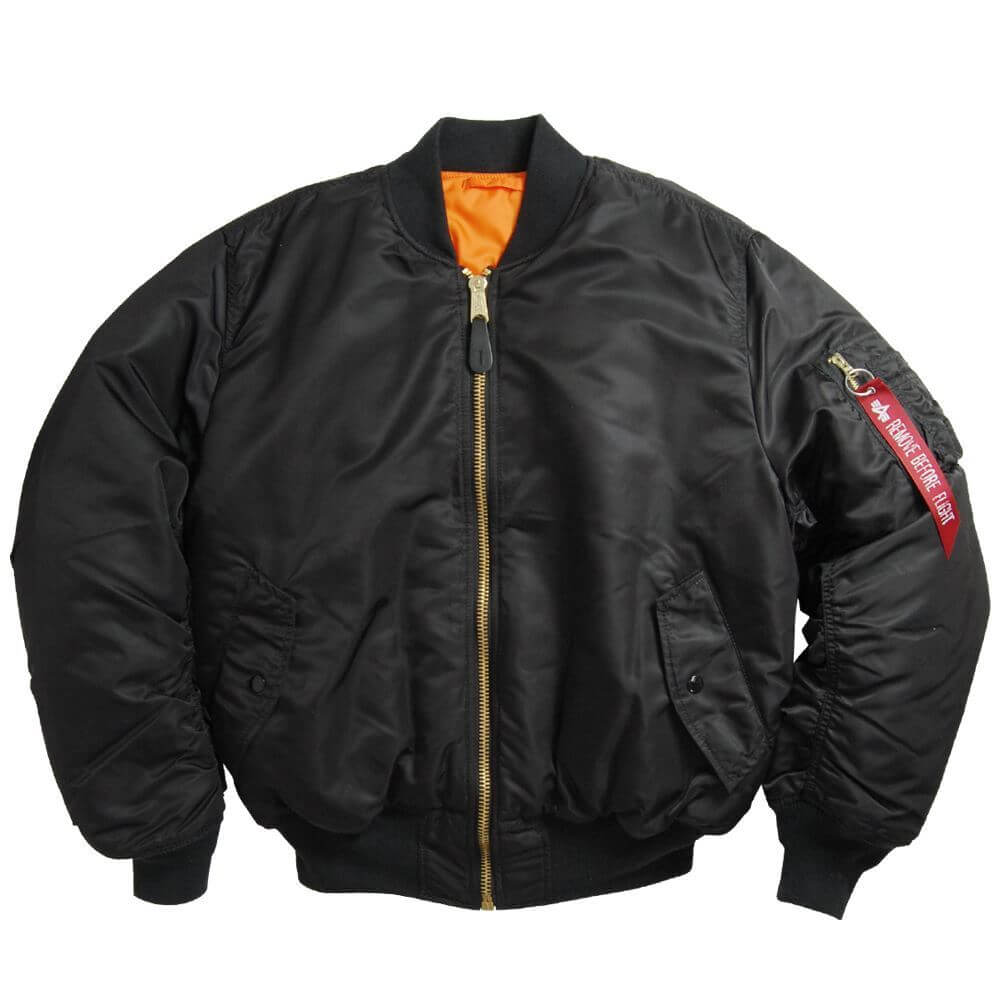 Alpha MA-1 Nylon Flight Jacket - Black - MyPilotStore.com