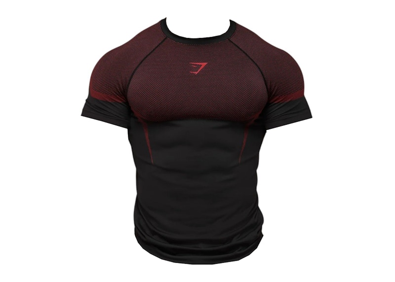 Gymshark Onyx 5.0 Seamless T-shirt Black/Carmine Red Men's - SS25 - GB