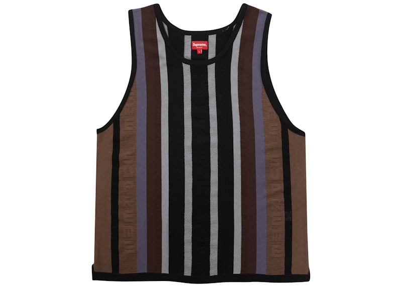 Supreme Knit Stripe Tank Top (SS23) Black メンズ - SS23 - JP