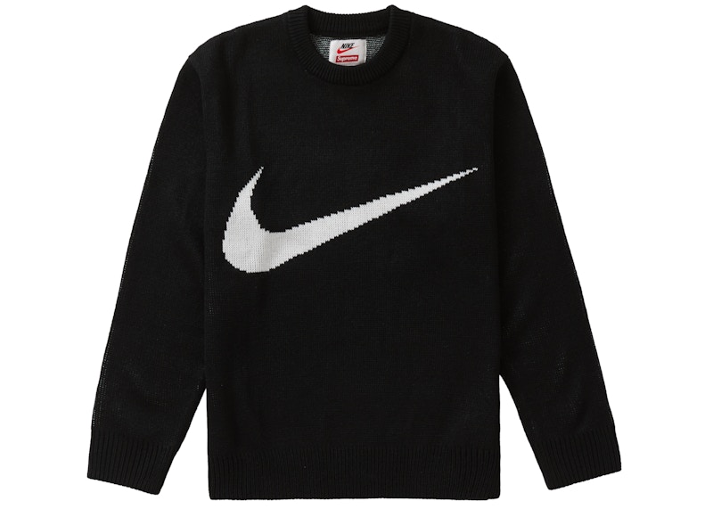 Supreme Nike Swoosh Sweater Black Men's - SS19 - GB