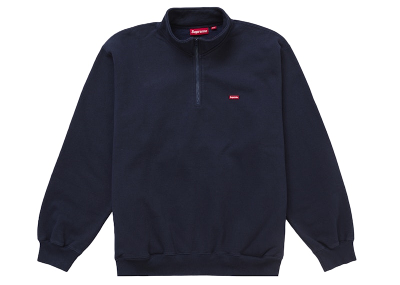 Supreme Small Box Half Zip Pullover Navy Men's - SS25 - US