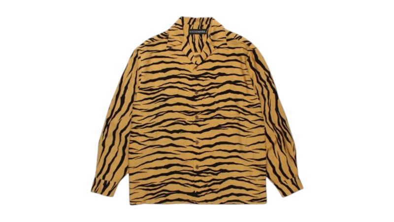 Wacko Maria Tiger Open Collar Shirt Orange Men's - FW25 - US