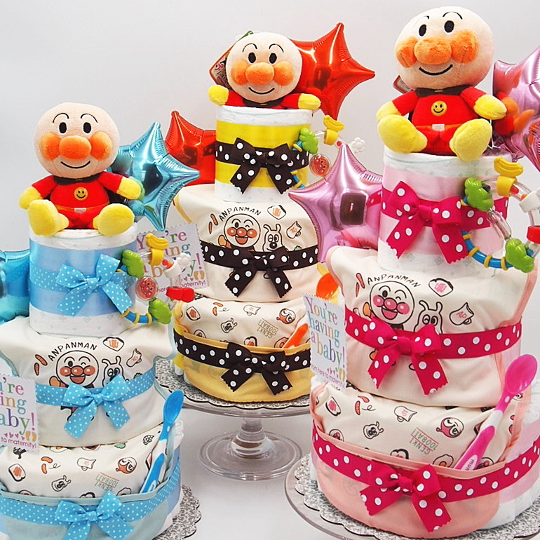 出産祝いギフト アンパンマン 3段おむつケーキ | AIRIM baby（アイリム