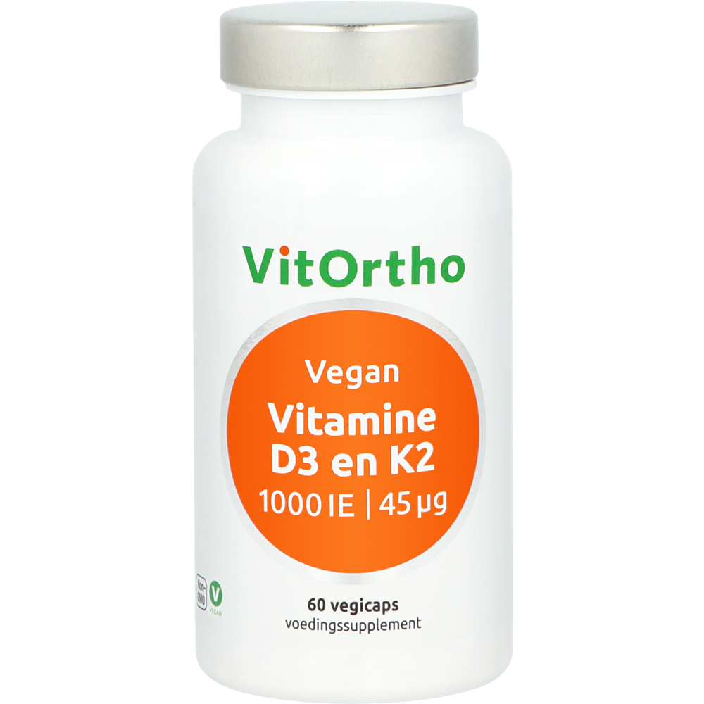 VitOrtho Voedingssupplementen | Vitamine D3 1000 IE en K2 45 mcg Vegan