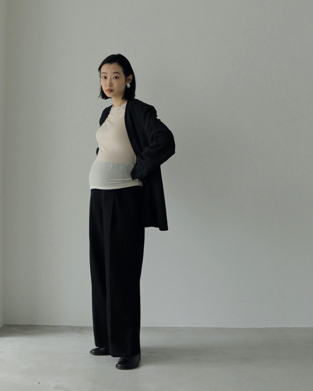 anuke Reha Tuck マタニティパンツ38タックワイドパンツ ànuke online