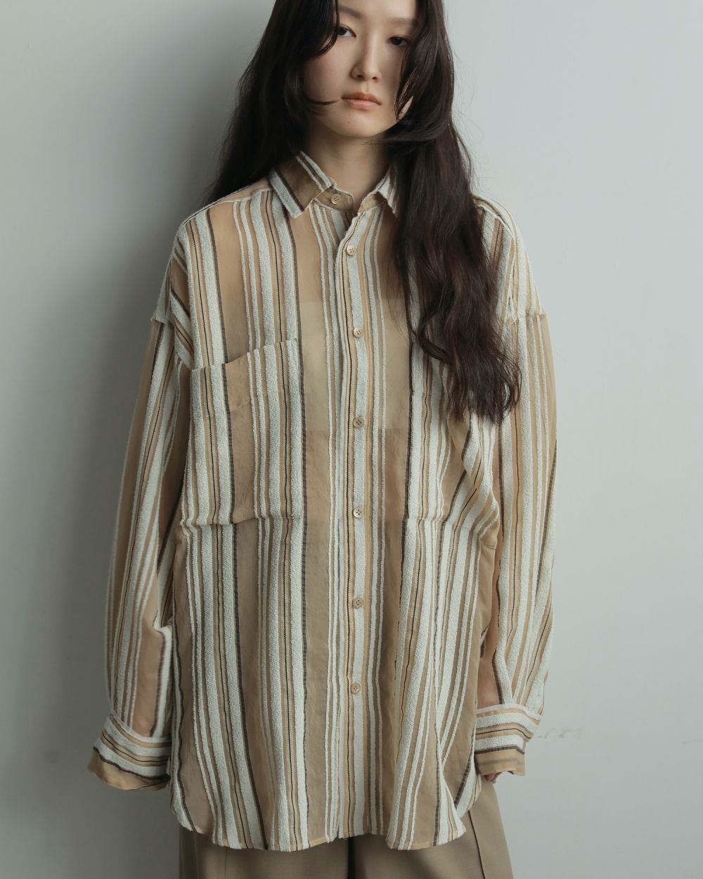 ànuke online store（アンヌーク） / Sheer Stripe ShirtsSheer Stripe