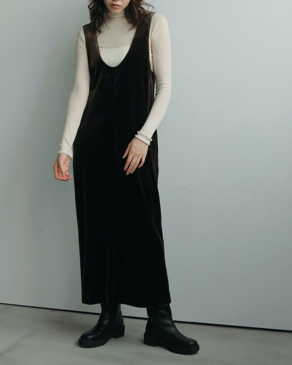 ànuke online store（アンヌーク） / Velour Uneck OnepieceVelour