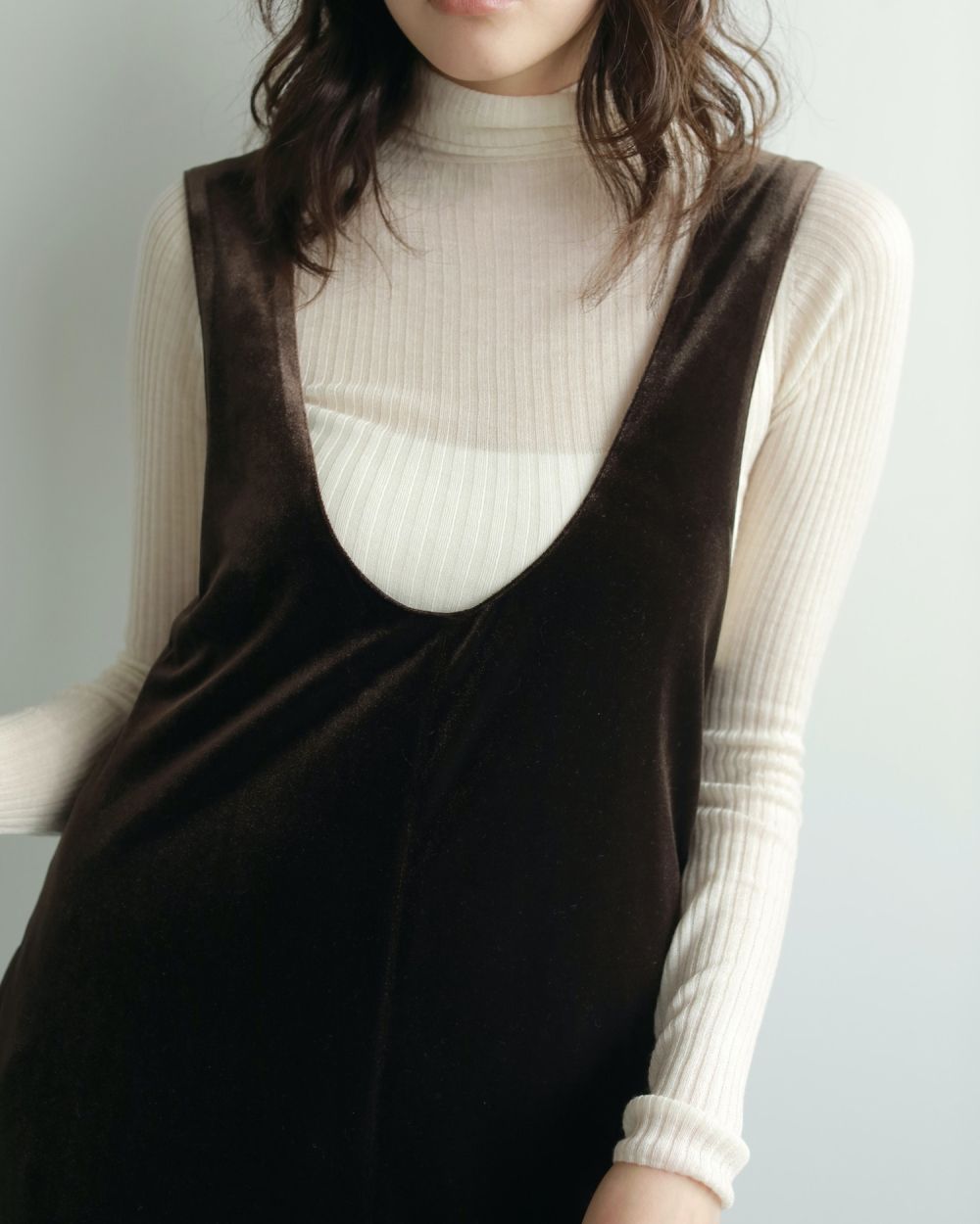 ànuke online store（アンヌーク） / Velour Uneck OnepieceVelour