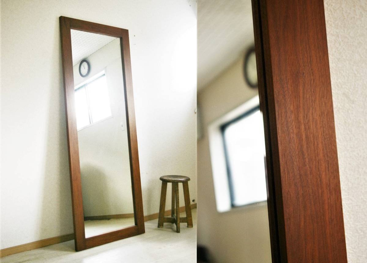 4BK168 アクタス レイ ルームミラー 姿見 ウォールナット モダン 鏡